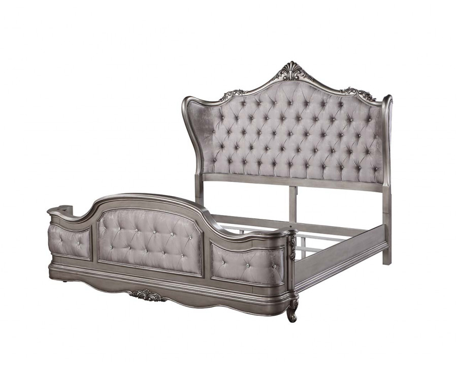 ACME Ariadne CK Bed - Velvet/Antique Platinum