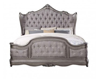 ACME Ariadne CK Bed - Velvet/Antique Platinum