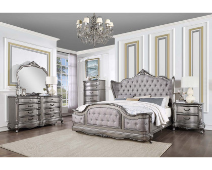 ACME Ariadne CK Bed - Velvet/Antique Platinum