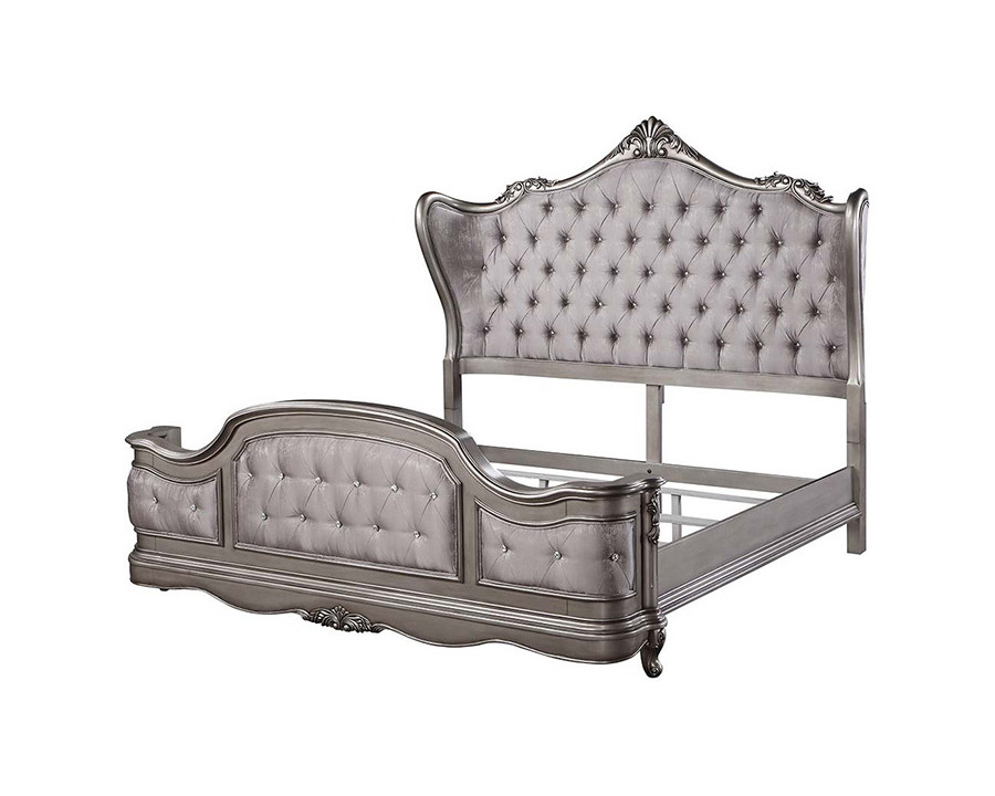 ACME Ariadne EK Bed - Velvet/Antique Platinum