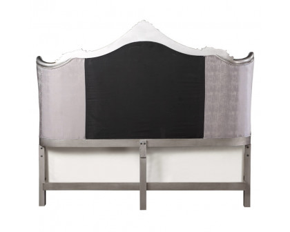 ACME Ariadne Queen Bed - Velvet/Antique Platinum