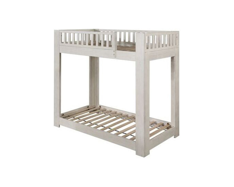 ACME - Cedro Twin/Twin Bunk Bed in Weathered White