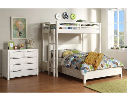 ACME Celerina Queeen Bed - Weathered White