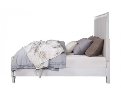 ACME Katia California King Bed - Light Gray/Rustic Gray/Weathered White