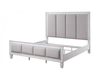 ACME Katia Eastern King Bed - Light Gray/Rustic Gray/Weathered White