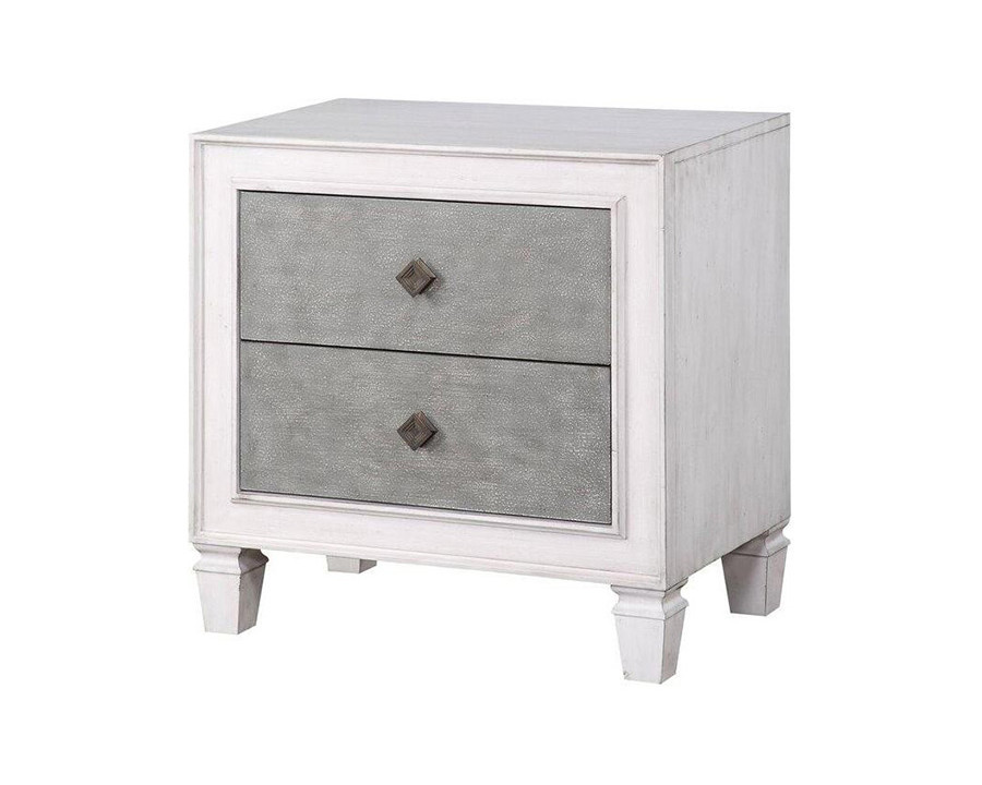 ACME - Katia Nightstand in Rustic Gray/Weathered White