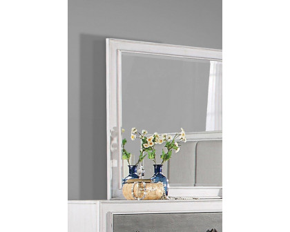 ACME - Katia Mirror in Rustic Gray/Weathered White