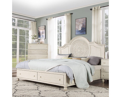 ACME Roselyne CK Bed - Antique White