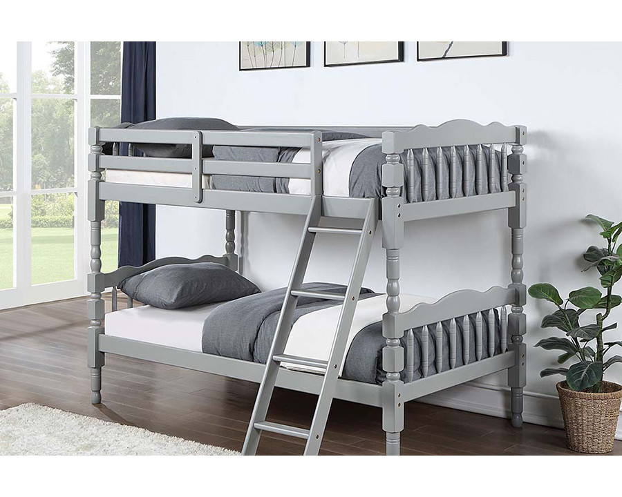 ACME Homestead Twin Over Twin Bunk Bed - Gray Finish