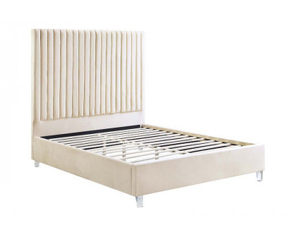 ACME Edzia Queen Bed - Beige Velvet