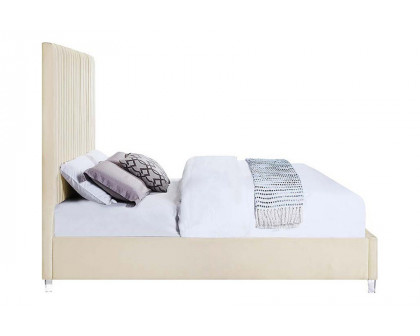 ACME Edzia Queen Bed - Beige Velvet