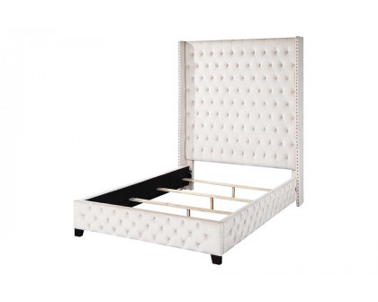 ACME Fabrice Queen Bed - Beige Velvet