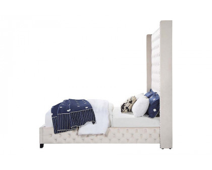 ACME Fabrice Queen Bed - Beige Velvet