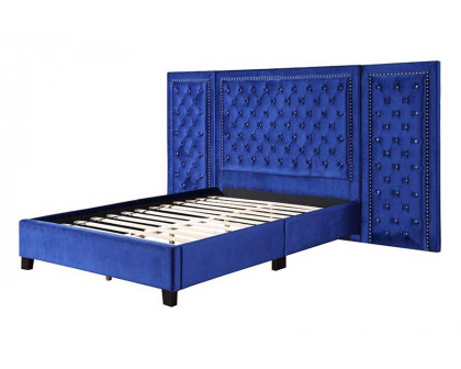 ACME Damazy Bed - Blue Velvet, Queen Size