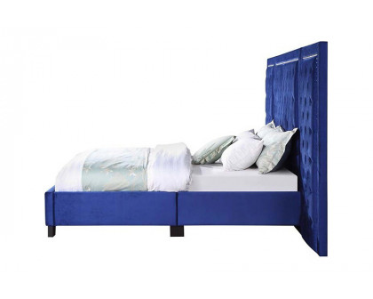 ACME Damazy Bed - Blue Velvet, Queen Size