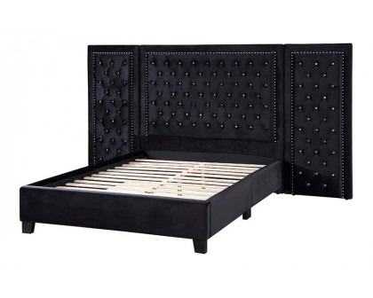 ACME Damazy Bed - Black Velvet, Queen Size