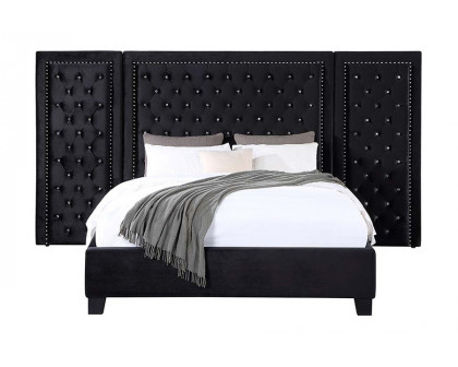 ACME Damazy Bed - Black Velvet, Queen Size