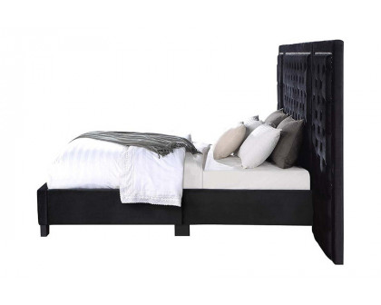 ACME Damazy Bed - Black Velvet, Queen Size