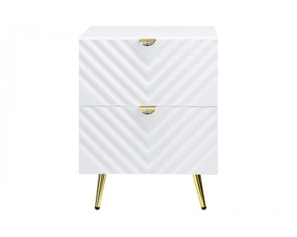 ACME Gaines Nightstand - White High Gloss Finish