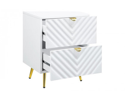 ACME Gaines Nightstand - White High Gloss Finish