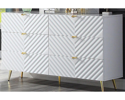 ACME Gaines Dresser - White High Gloss Finish