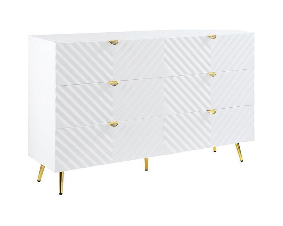 ACME Gaines Dresser - White High Gloss Finish