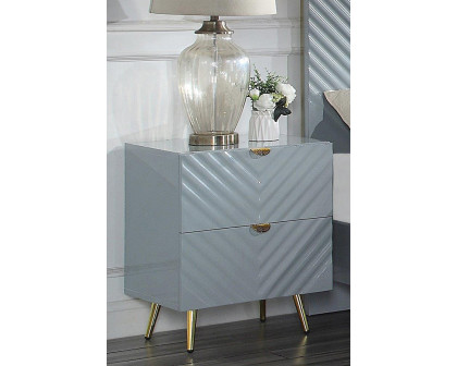 ACME Gaines Nightstand - Gray High Gloss Finish