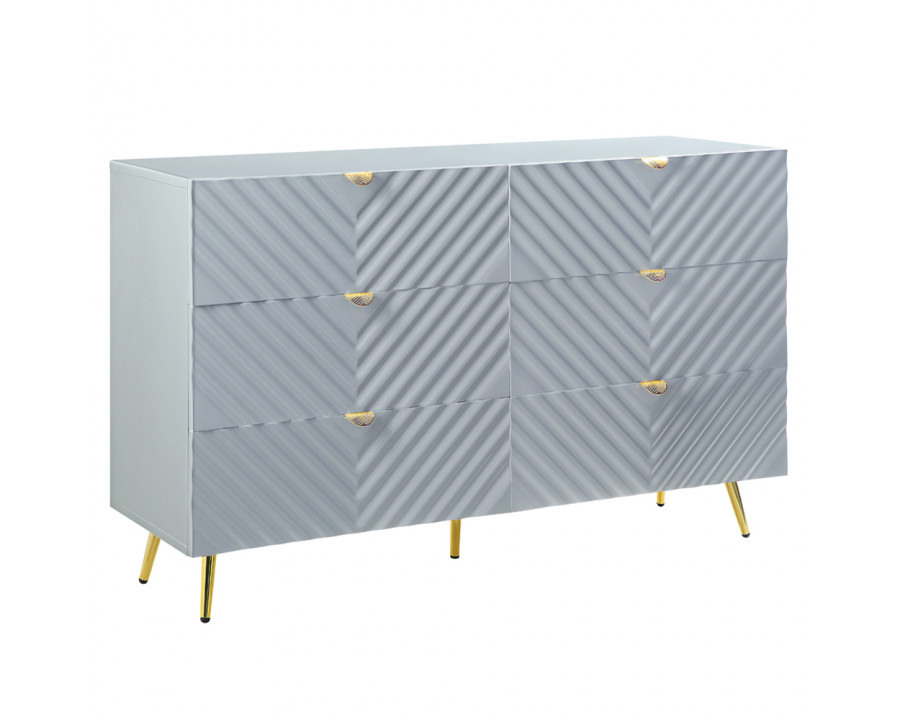 ACME - Gaines Dresser in Gray High Gloss