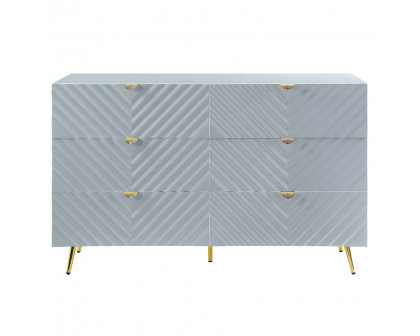 ACME - Gaines Dresser in Gray High Gloss