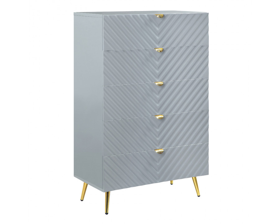 ACME - Gaines Chest in Gray High Gloss