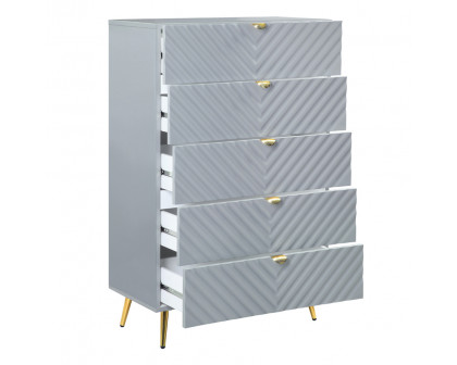 ACME - Gaines Chest in Gray High Gloss