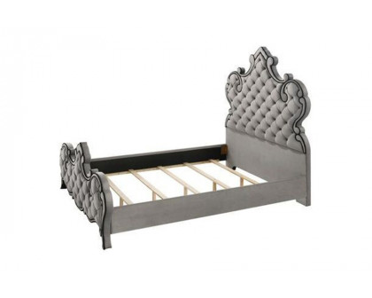 ACME Perine Eastern King Bed - Gray Velvet