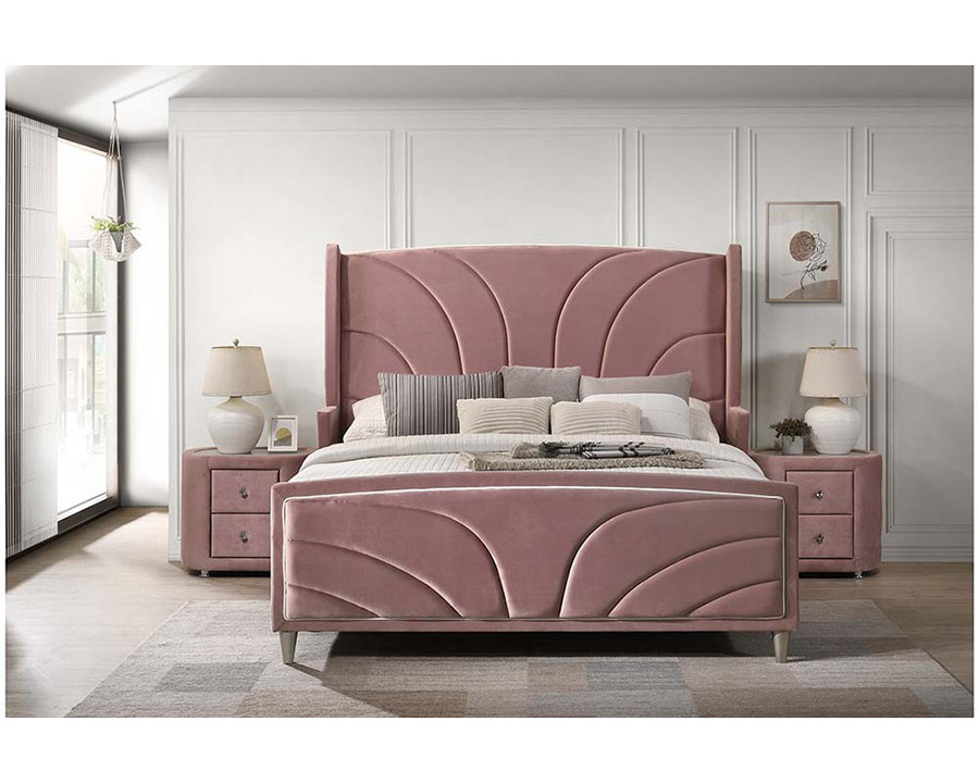 ACME Salonia Queen Bed - Pink Velvet