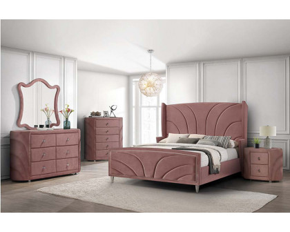 ACME Salonia Queen Bed - Pink Velvet