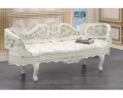 ACME Adara Bench - Pearl White/Antique White