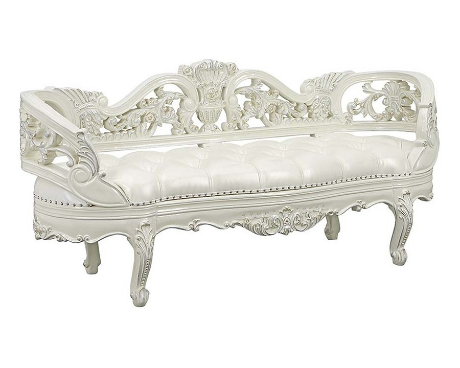 ACME Adara Bench - Pearl White/Antique White