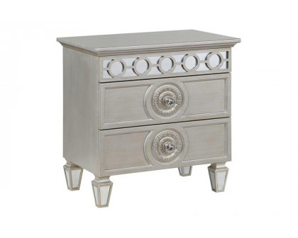 ACME - Varian Nightstand in Silver/Mirrored