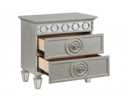 ACME - Varian Nightstand in Silver/Mirrored