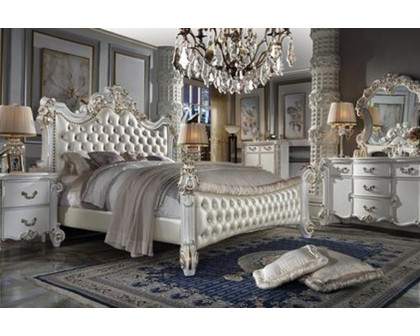 ACME Vendom Bed - Antique Pearl Finish, California King Size