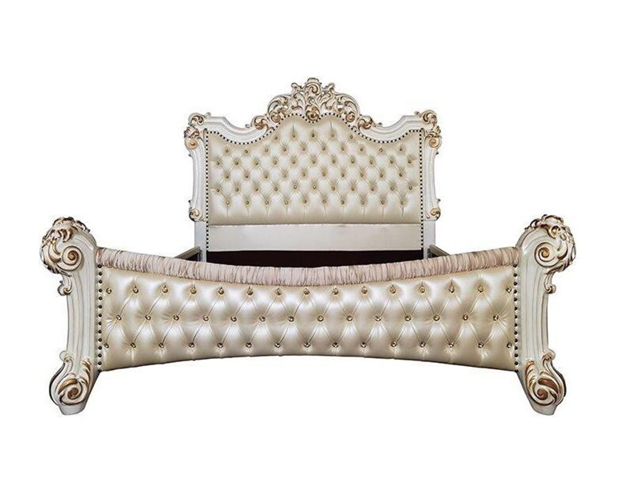 ACME Vendom Bed - Antique Pearl Finish, California King Size