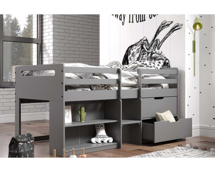 ACME Fabiana Twin Loft Bed with Storage - Gray