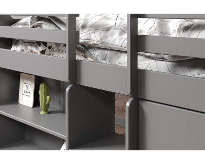 ACME Fabiana Twin Loft Bed with Storage - Gray