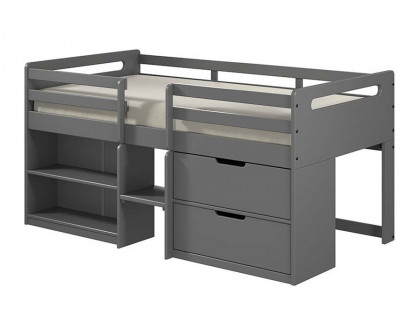 ACME Fabiana Twin Loft Bed with Storage - Gray