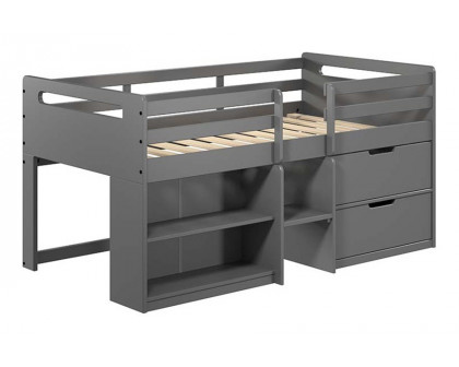 ACME Fabiana Twin Loft Bed with Storage - Gray