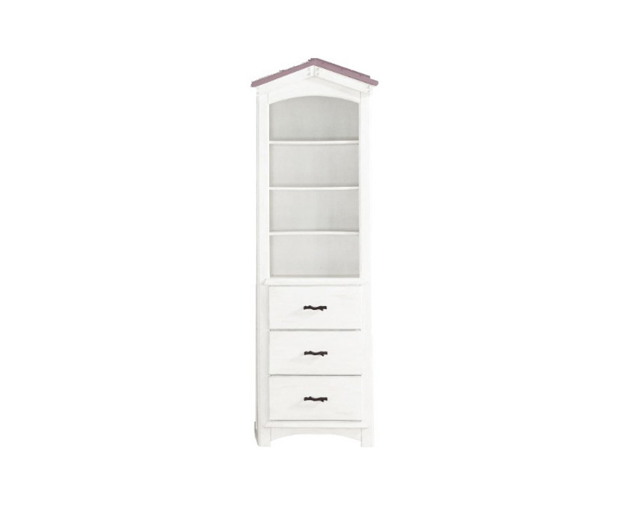 ACME Tree House Bookcase Cabinet - Pink and White Finish