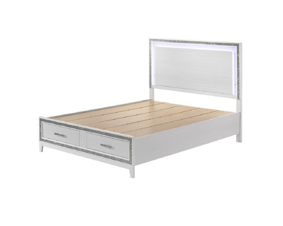 ACME Haiden Queen Bed with Led & Storage - White