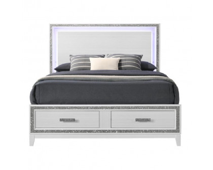 ACME Haiden Queen Bed with Led & Storage - White