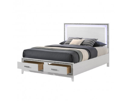 ACME Haiden Queen Bed with Led & Storage - White