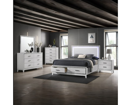 ACME Haiden Queen Bed with Led & Storage - White