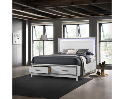 ACME Haiden Queen Bed with Led & Storage - White